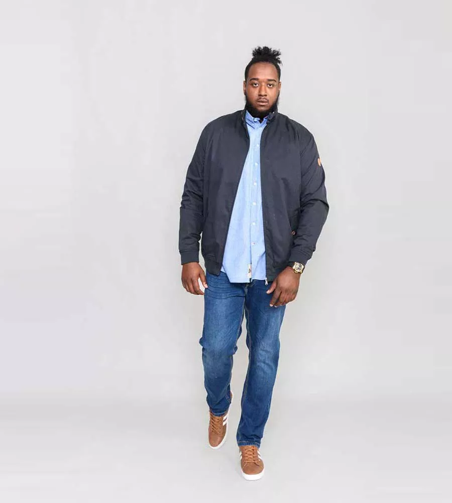 Big and Tall Navy Cotton Harrington Jacket by D555 (WINDSOR NAVY)