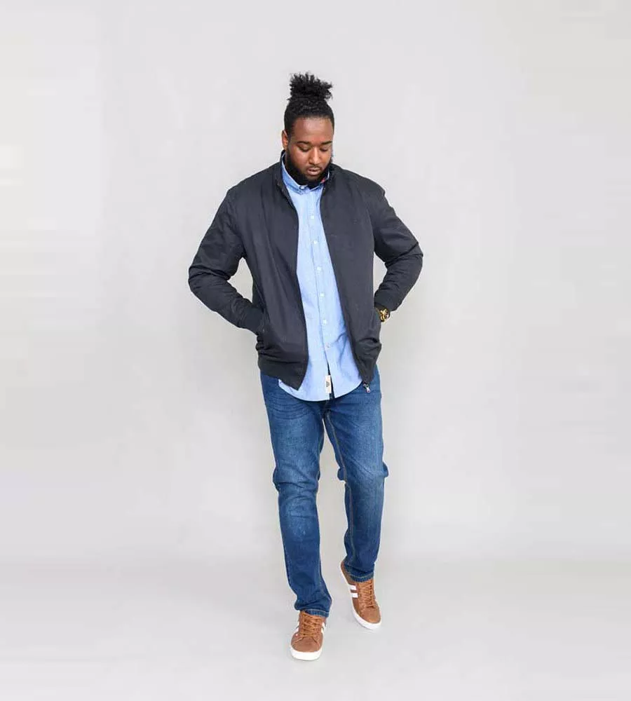 Big and Tall Navy Cotton Harrington Jacket by D555 (WINDSOR NAVY)