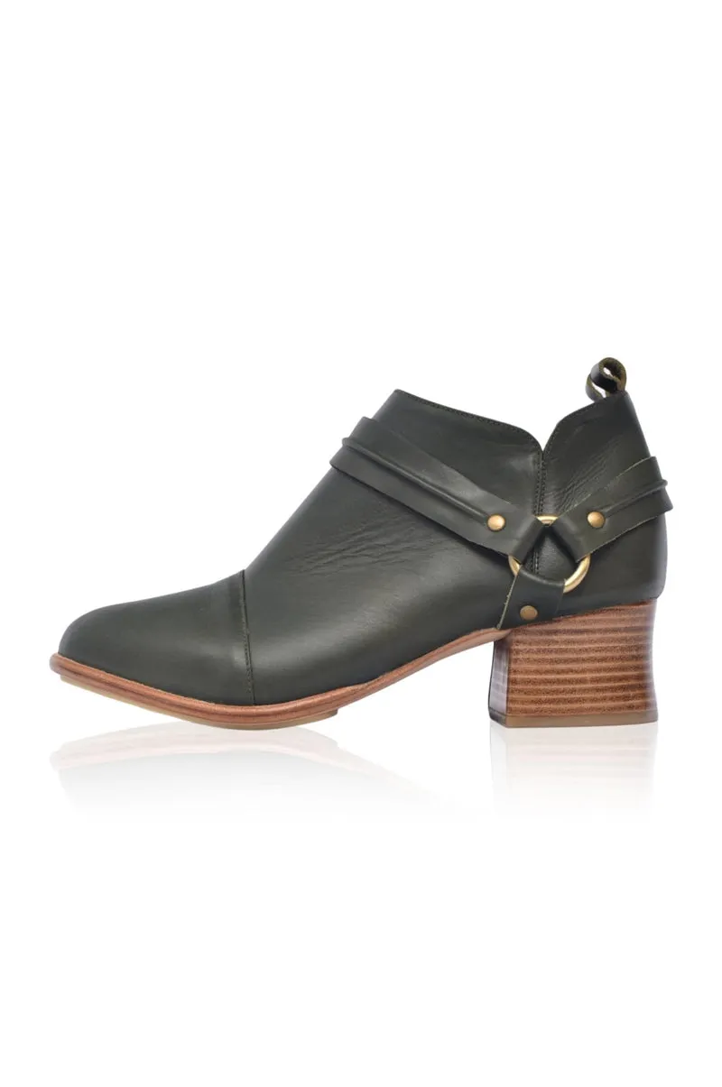 Dark Tan Dasha Low Ankle Booties