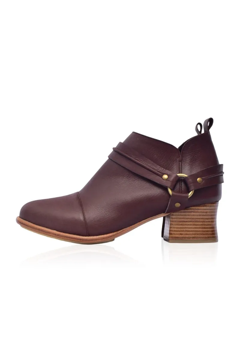 Dark Tan Dasha Low Ankle Booties