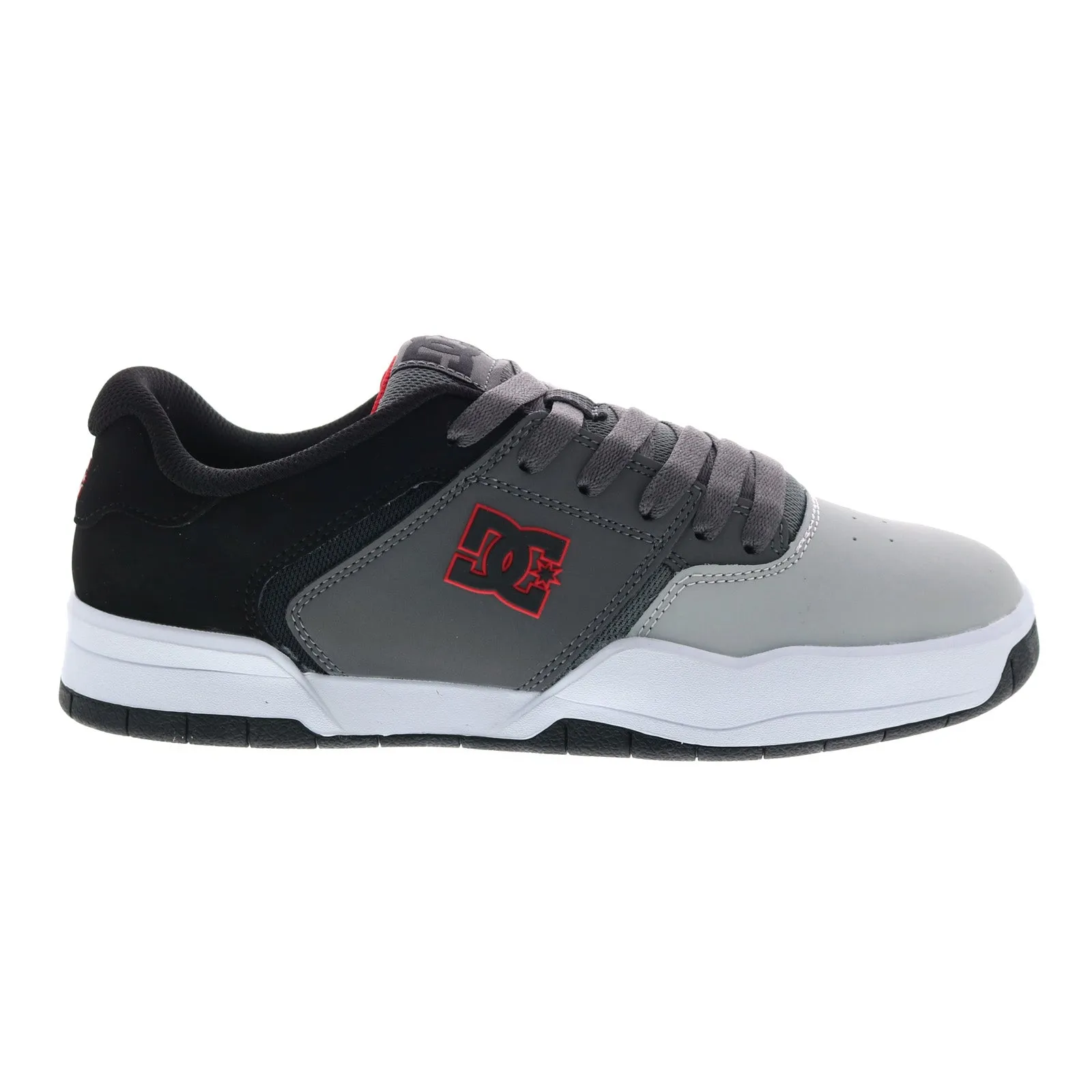 DC ADYS100551-BYR Men's Gray Leather Skate Sneakers