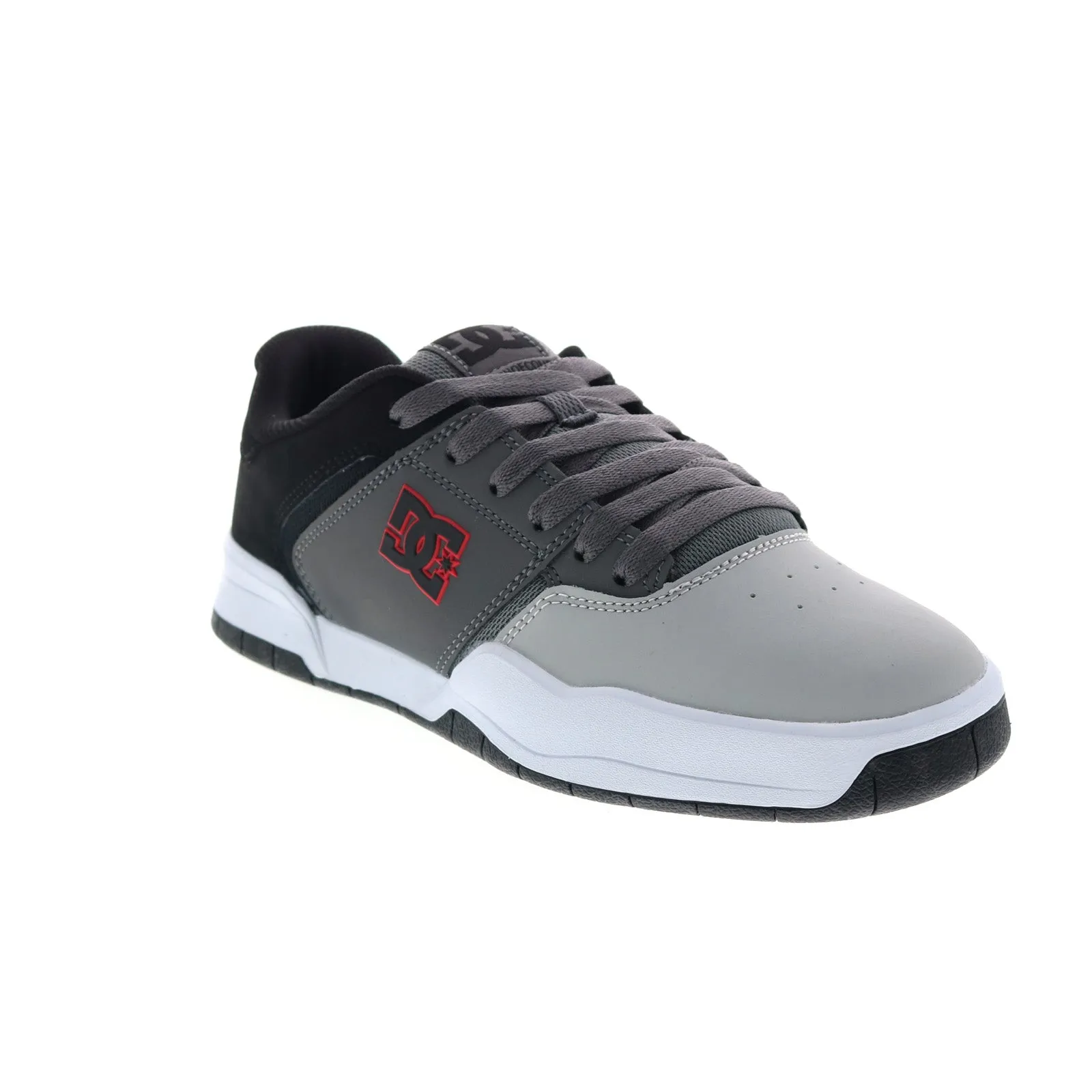 DC ADYS100551-BYR Men's Gray Leather Skate Sneakers