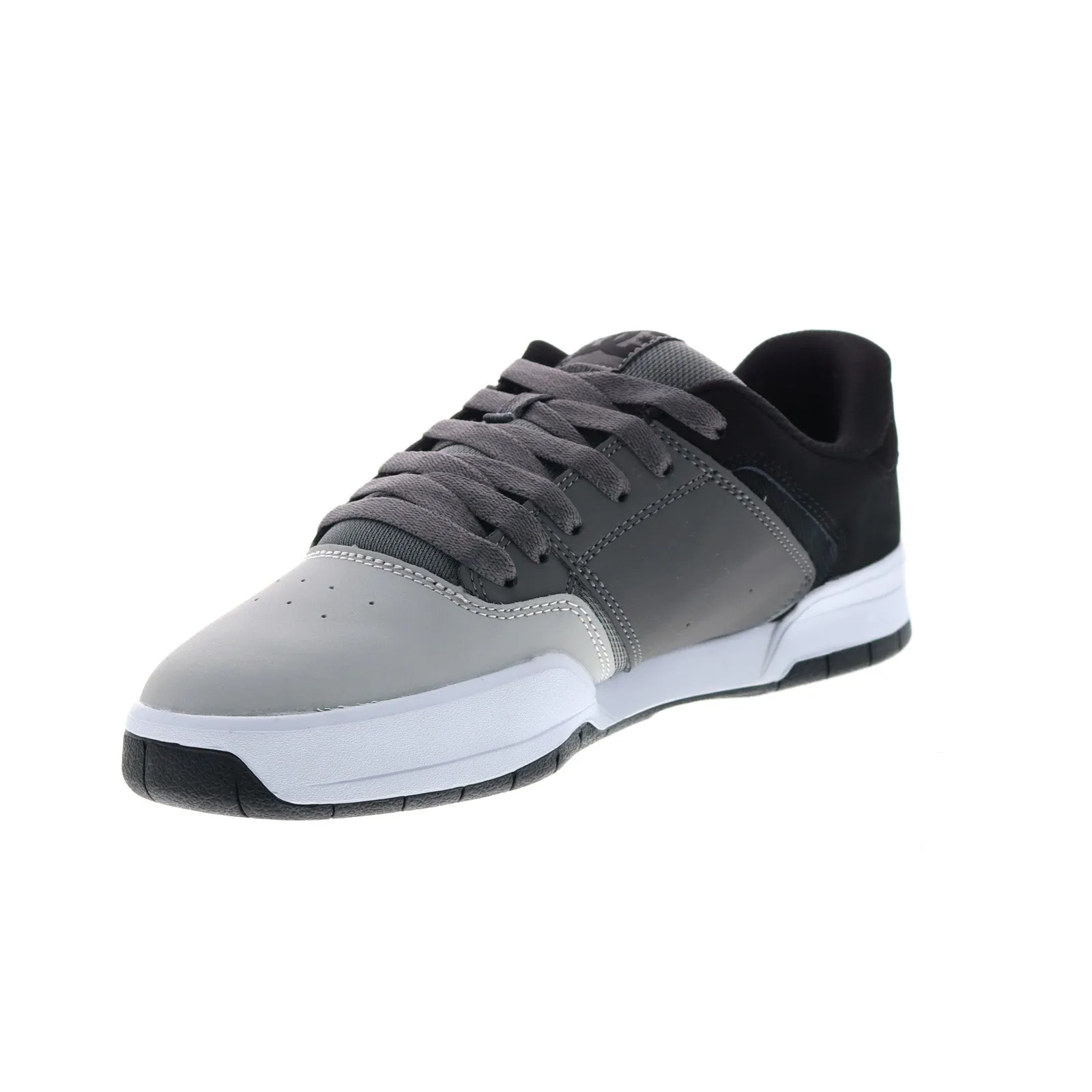 DC ADYS100551-BYR Men's Gray Leather Skate Sneakers