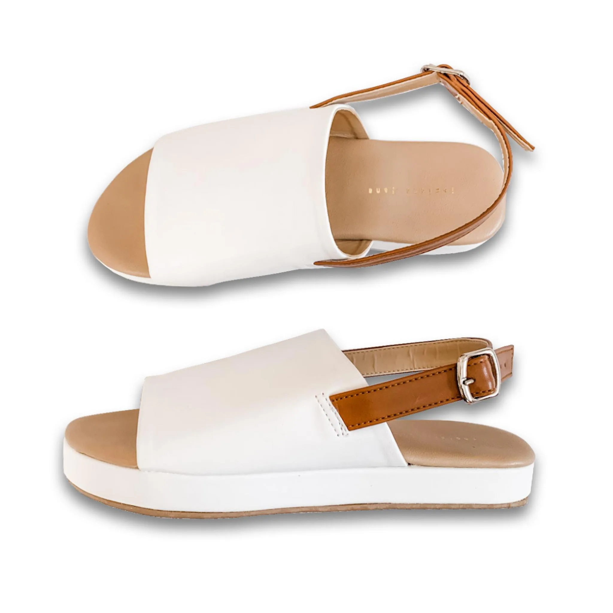 White Platform Sandals by DELILAH