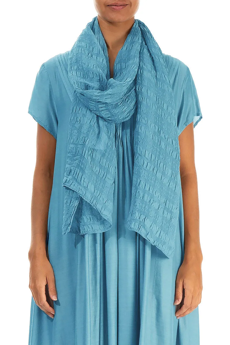 Denim Silk Scarf - Lightweight Texture