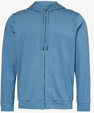 Mens Blue Basel 18 Stretch-jersey Zip-front Hoody by Derek Rose