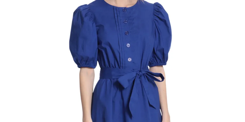 Donna Morgan Blue Puff Sleeve Shirtdress - Size 2