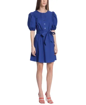 Donna Morgan Blue Puff Sleeve Shirtdress - Size 2