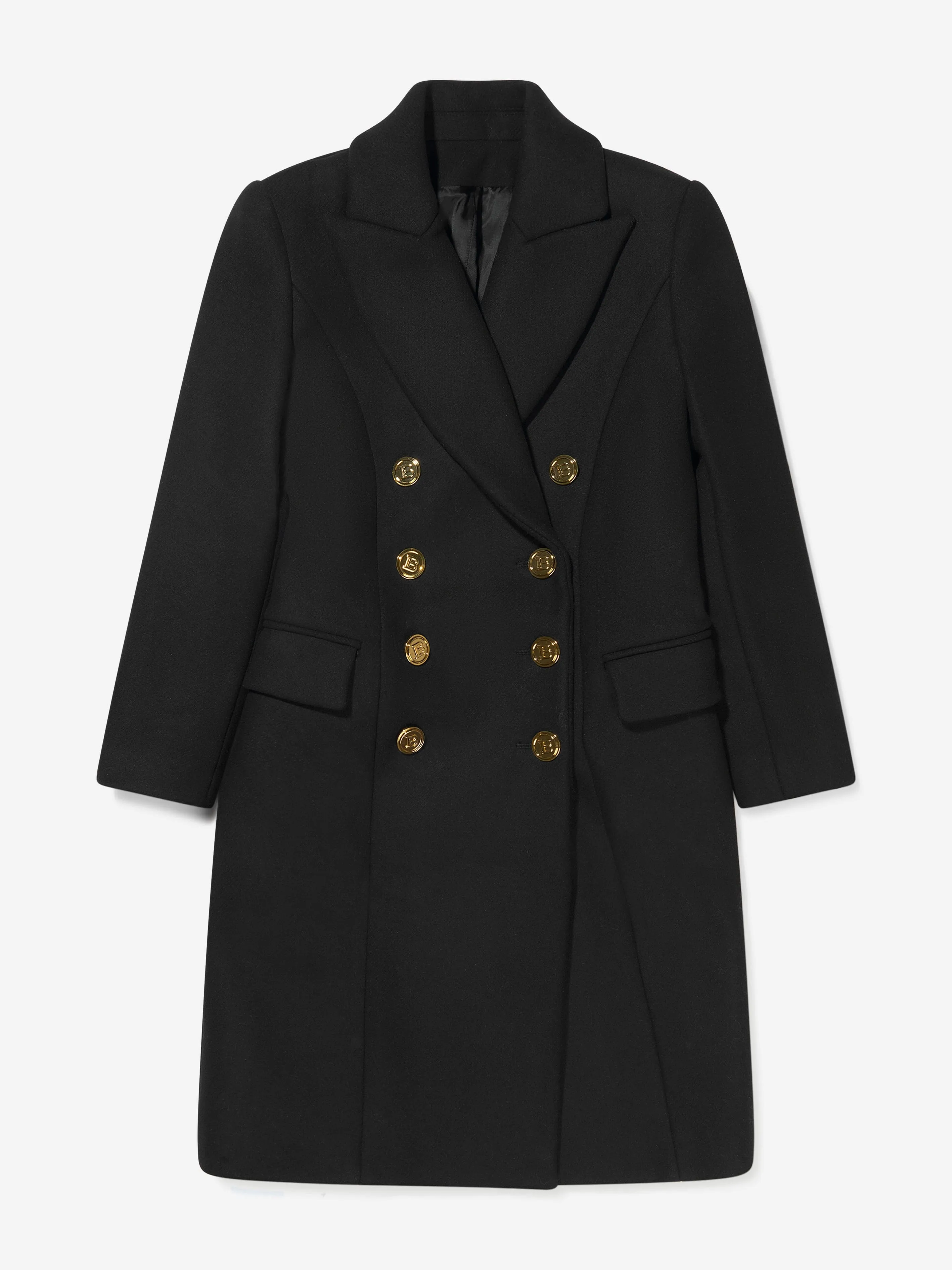 Double Breasted Wool Coat by Balmain for Girls