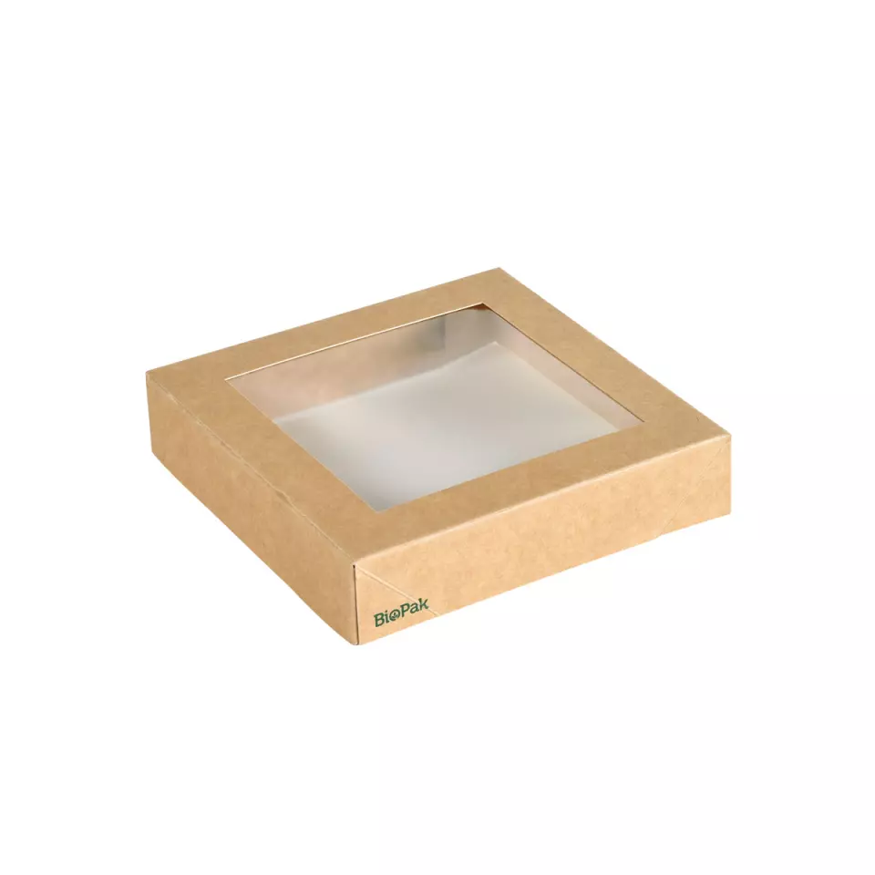 Duni Lid for Viking Block Box, With Window, Cardboard/PLA, 140x140x29mm