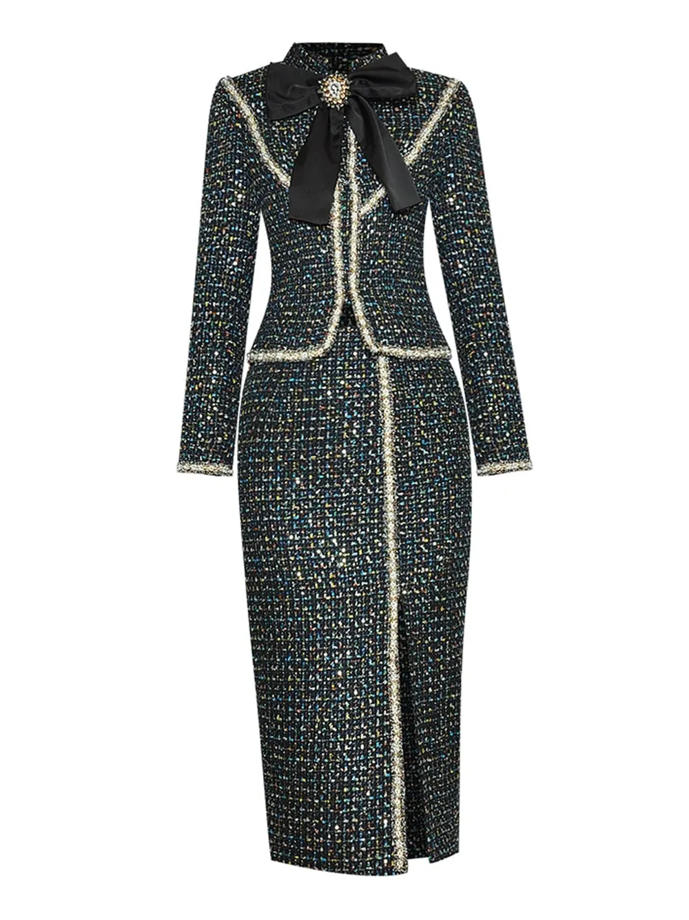 EILYNE Tweed Suit Outfit for Women