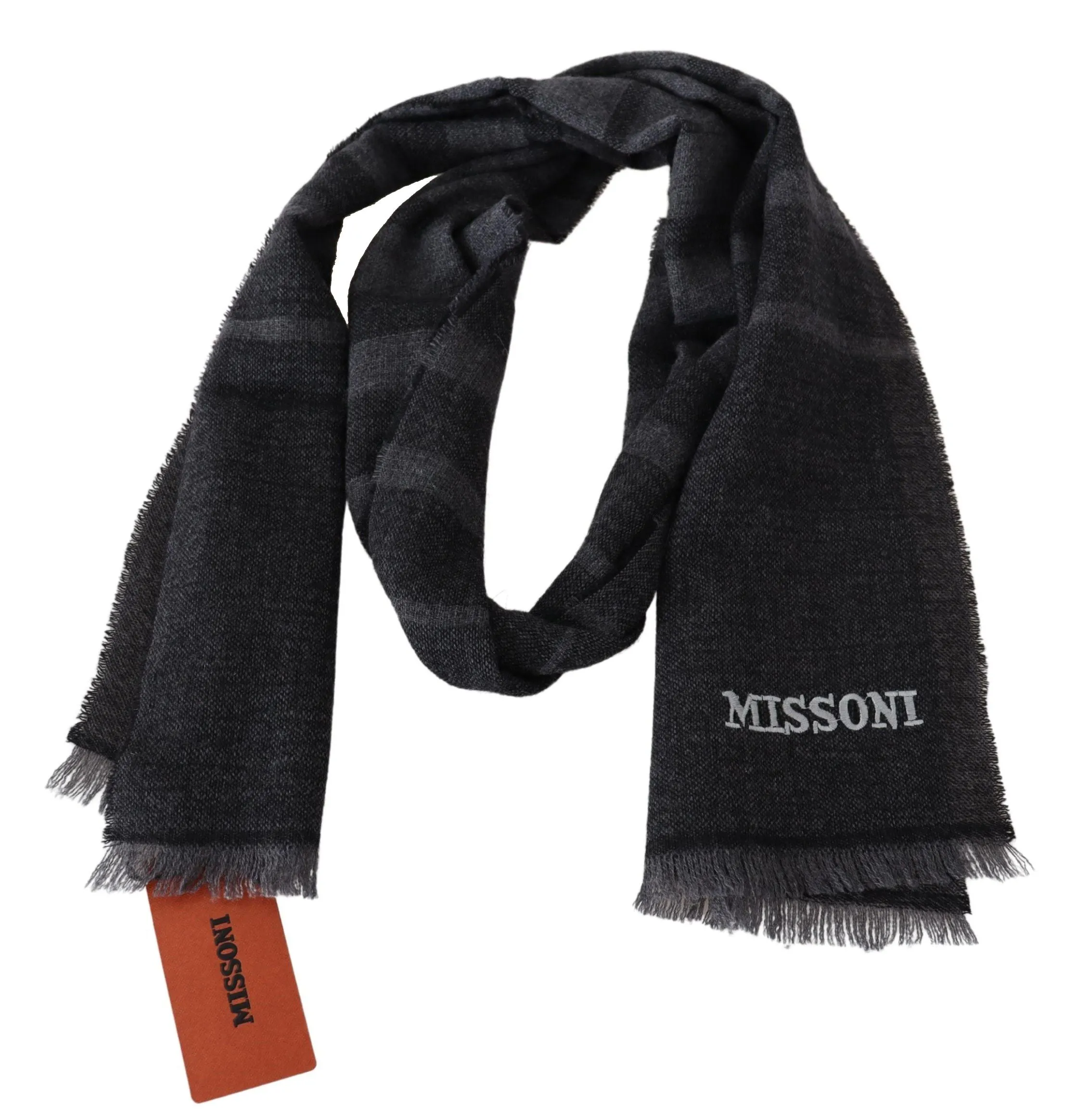 Elegant Wool Scarf with Classic Stripes