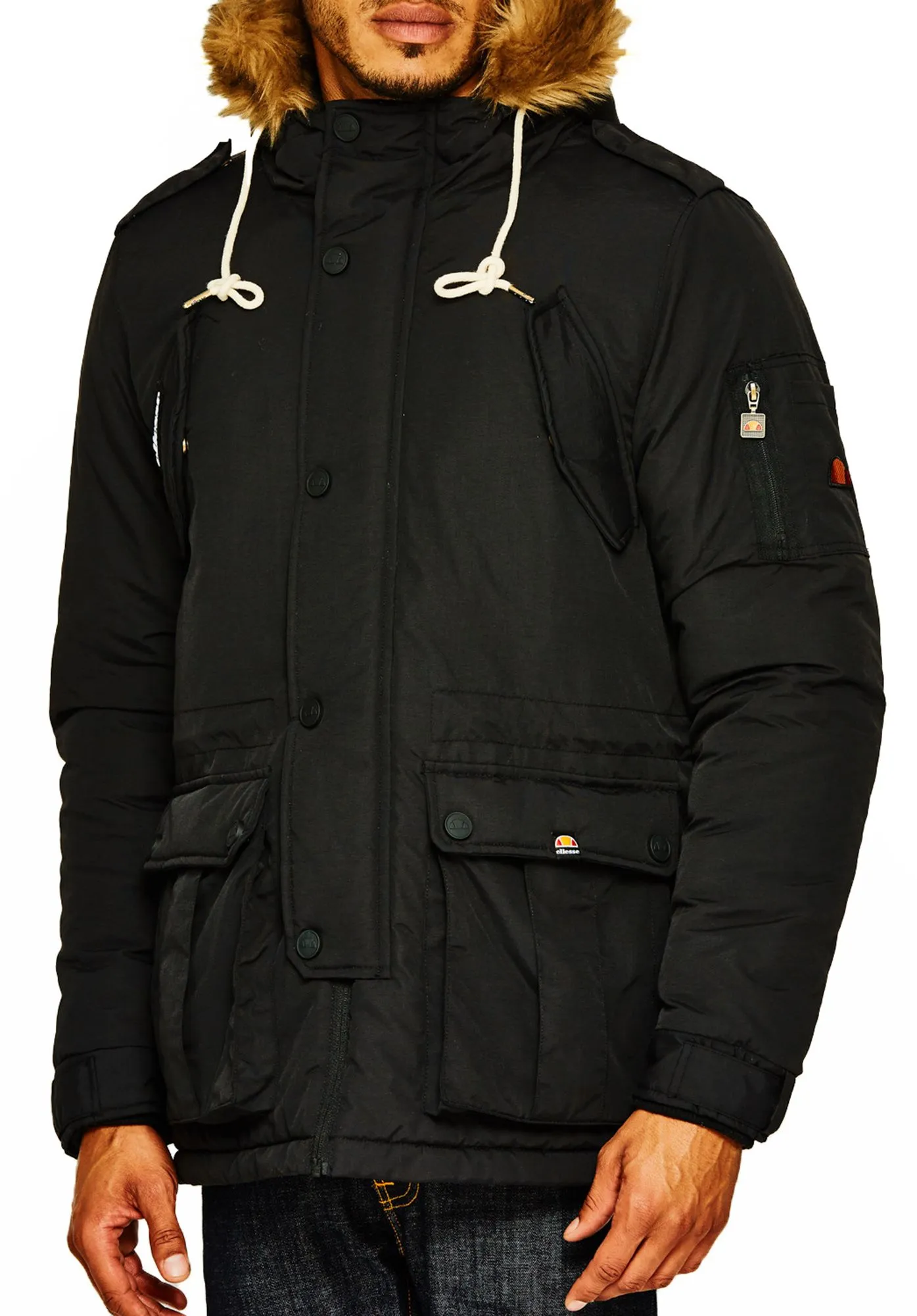 Ellesse Anthracite Blizzard Padded Parka Jacket