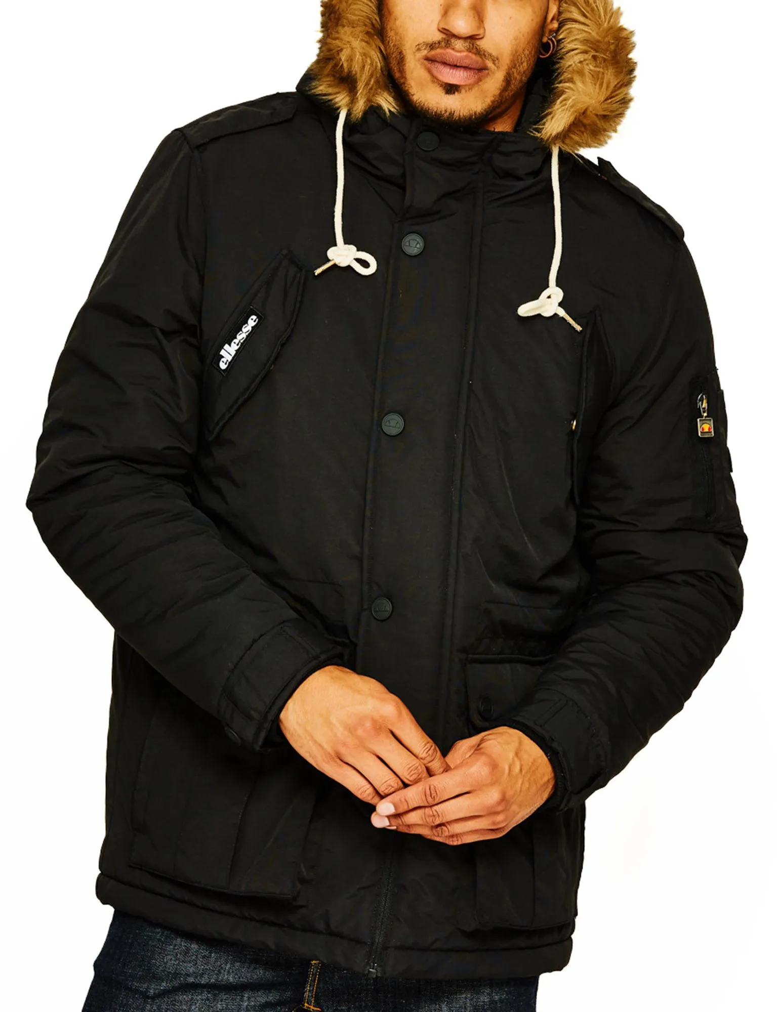 Ellesse Anthracite Blizzard Padded Parka Jacket