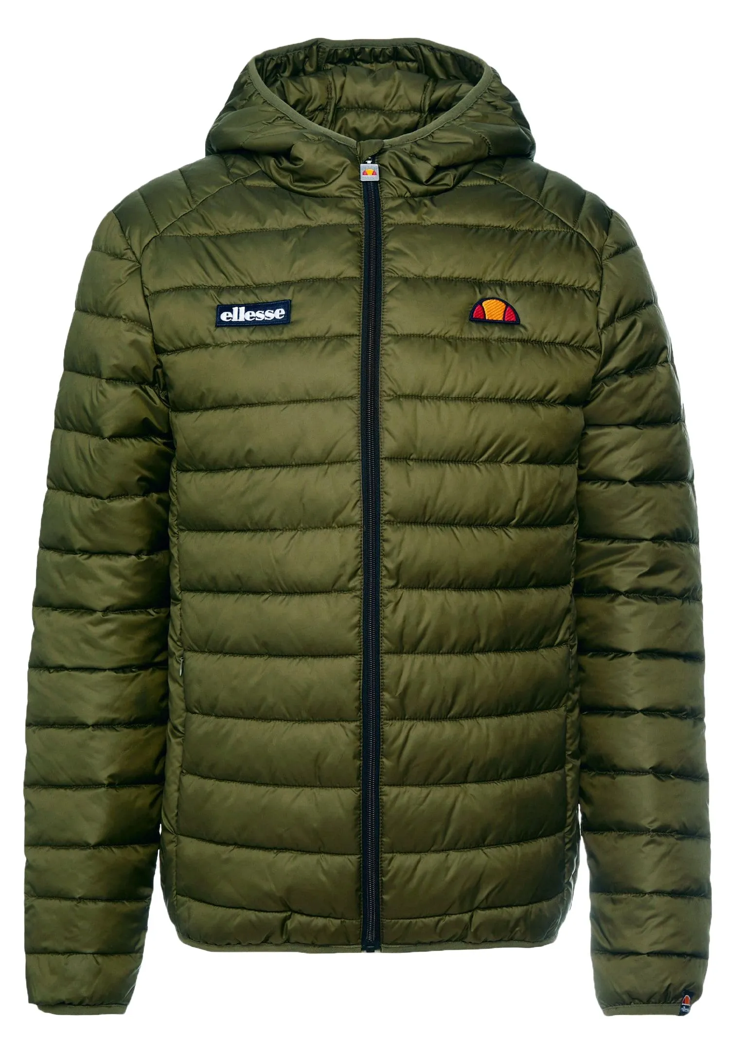 Khaki Ellesse Lombardy Padded Hooded Jacket