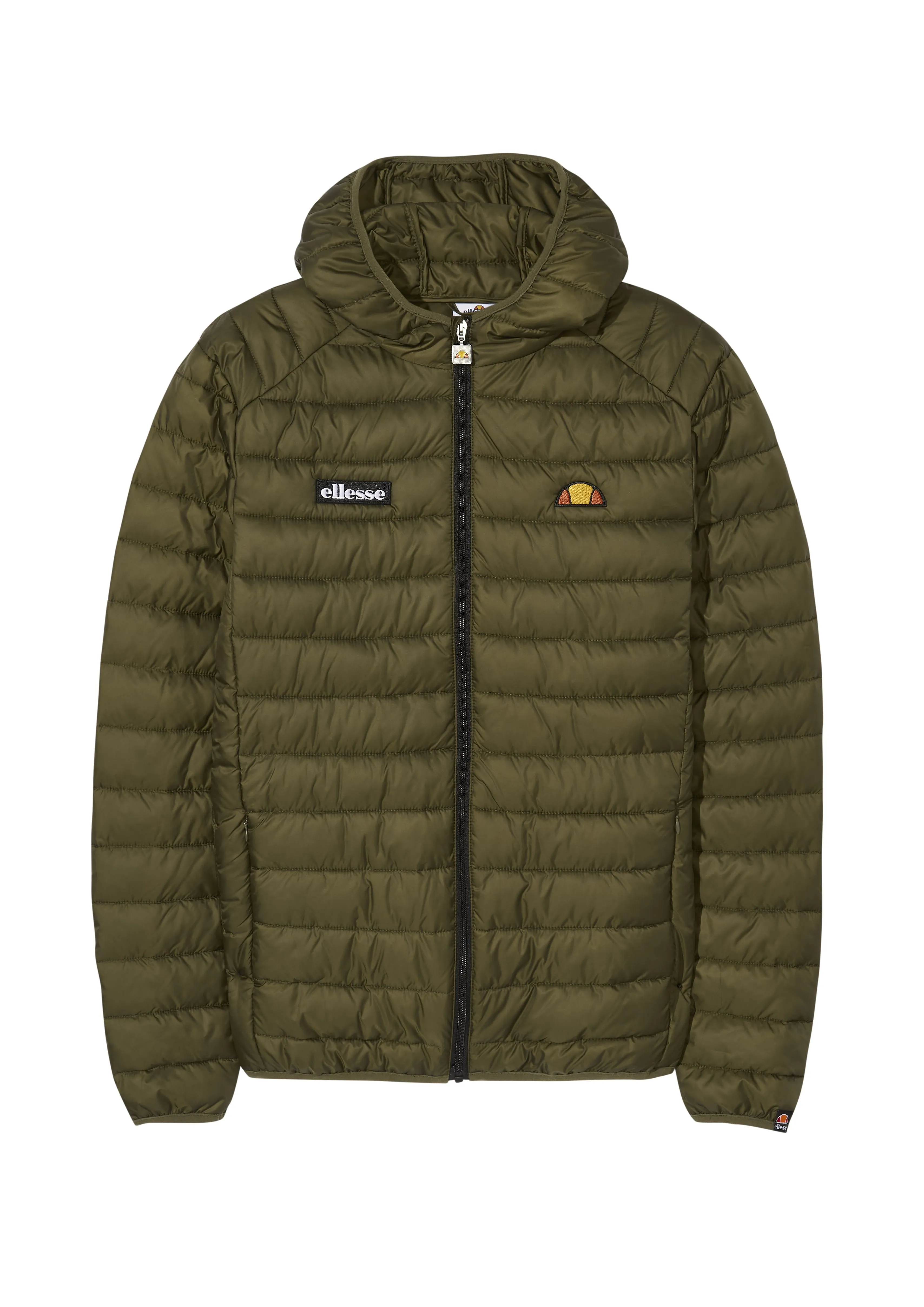 Khaki Ellesse Lombardy Padded Hooded Jacket