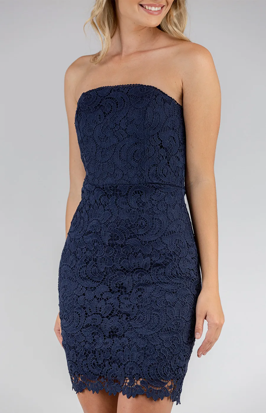 Cocktail Dress with Embroidery Lace Detail