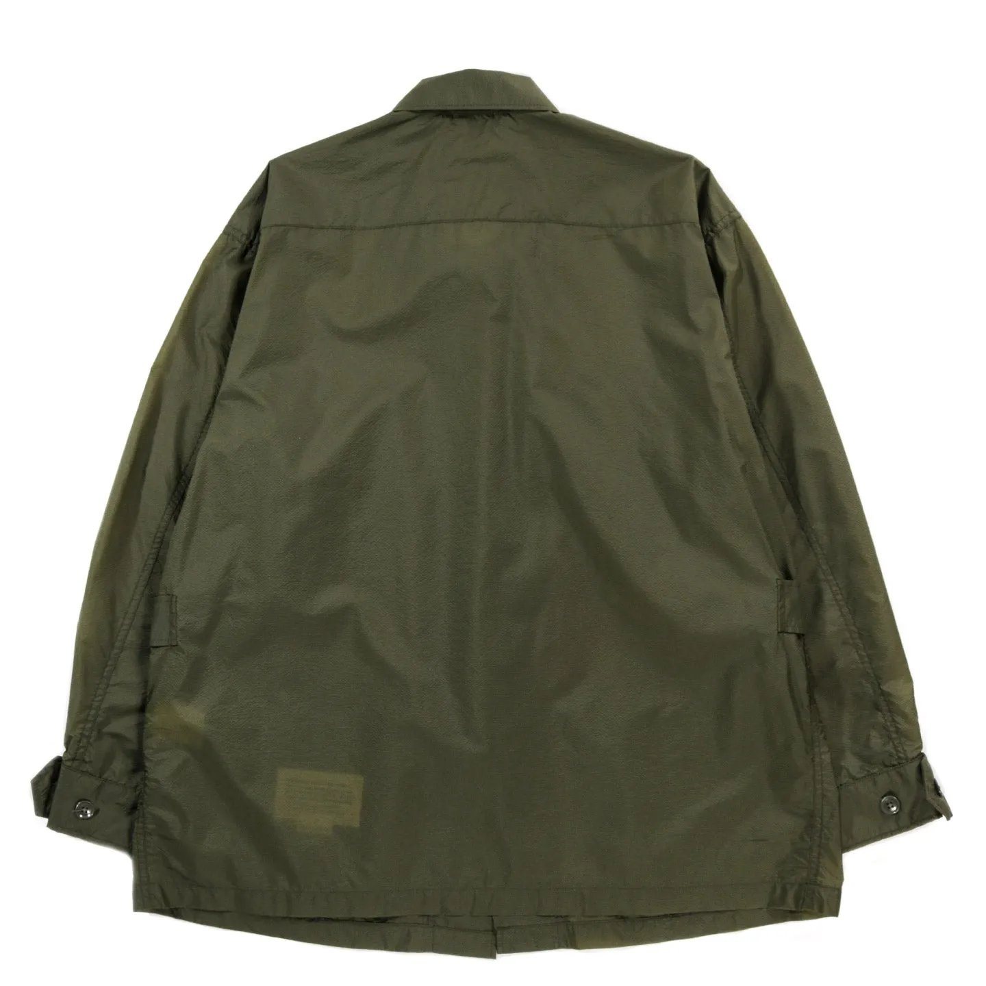 Engineered Garments Olive Nylon Micro Ripstop Jungle Fatigue Jacket.