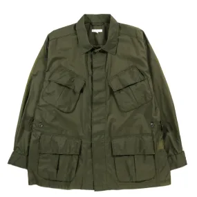 Engineered Garments Olive Nylon Micro Ripstop Jungle Fatigue Jacket.