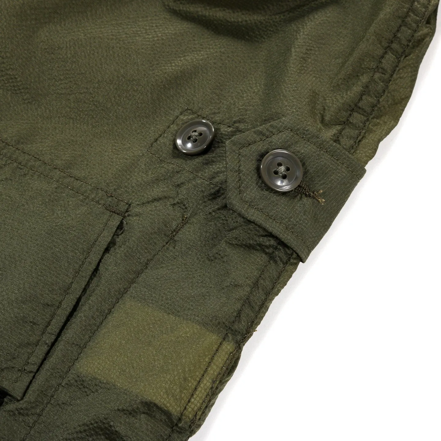 Engineered Garments Olive Nylon Micro Ripstop Jungle Fatigue Jacket.