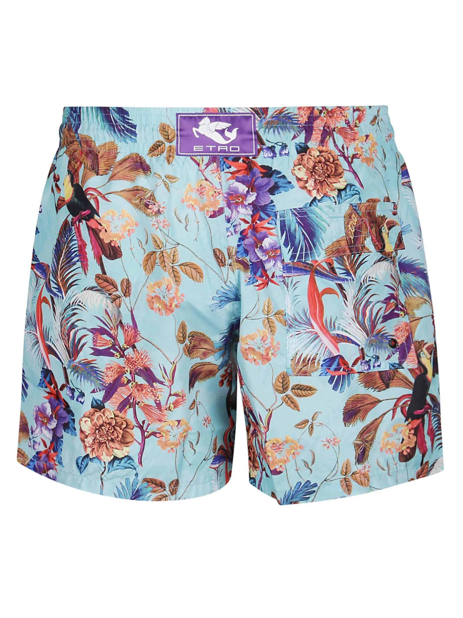 Etro Logo Patch Floral Printed Swim Shorts