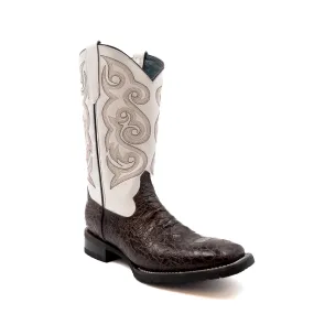 Ferrini Men's Chocolate Leather Turtle Cowboy Boots with S-Toe