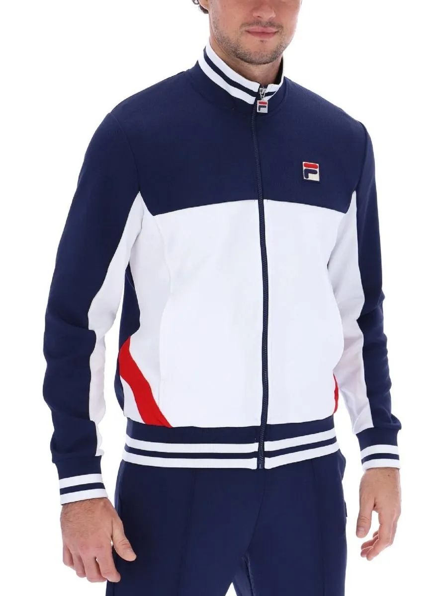 Navy Fila Tiebreaker Funel Neck Track Jacket