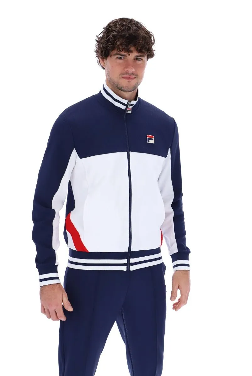 Navy Fila Tiebreaker Funel Neck Track Jacket