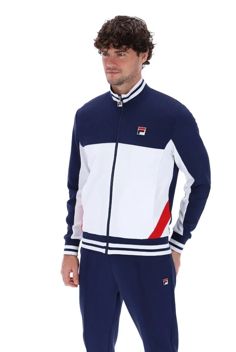 Navy Fila Tiebreaker Funel Neck Track Jacket