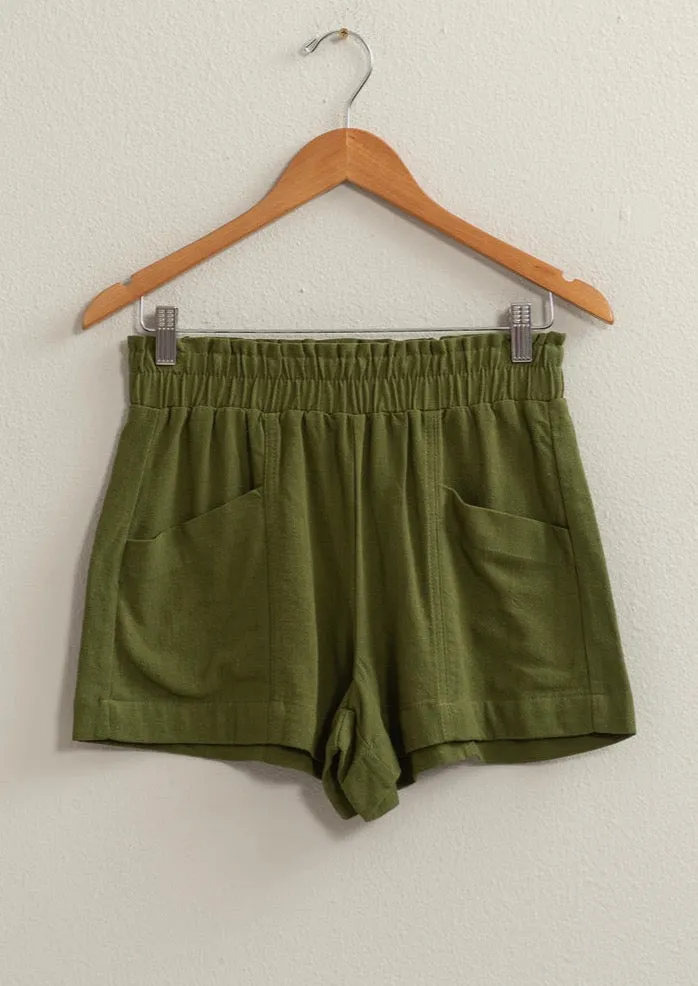 Clearance - Linen Pull-On Shorts