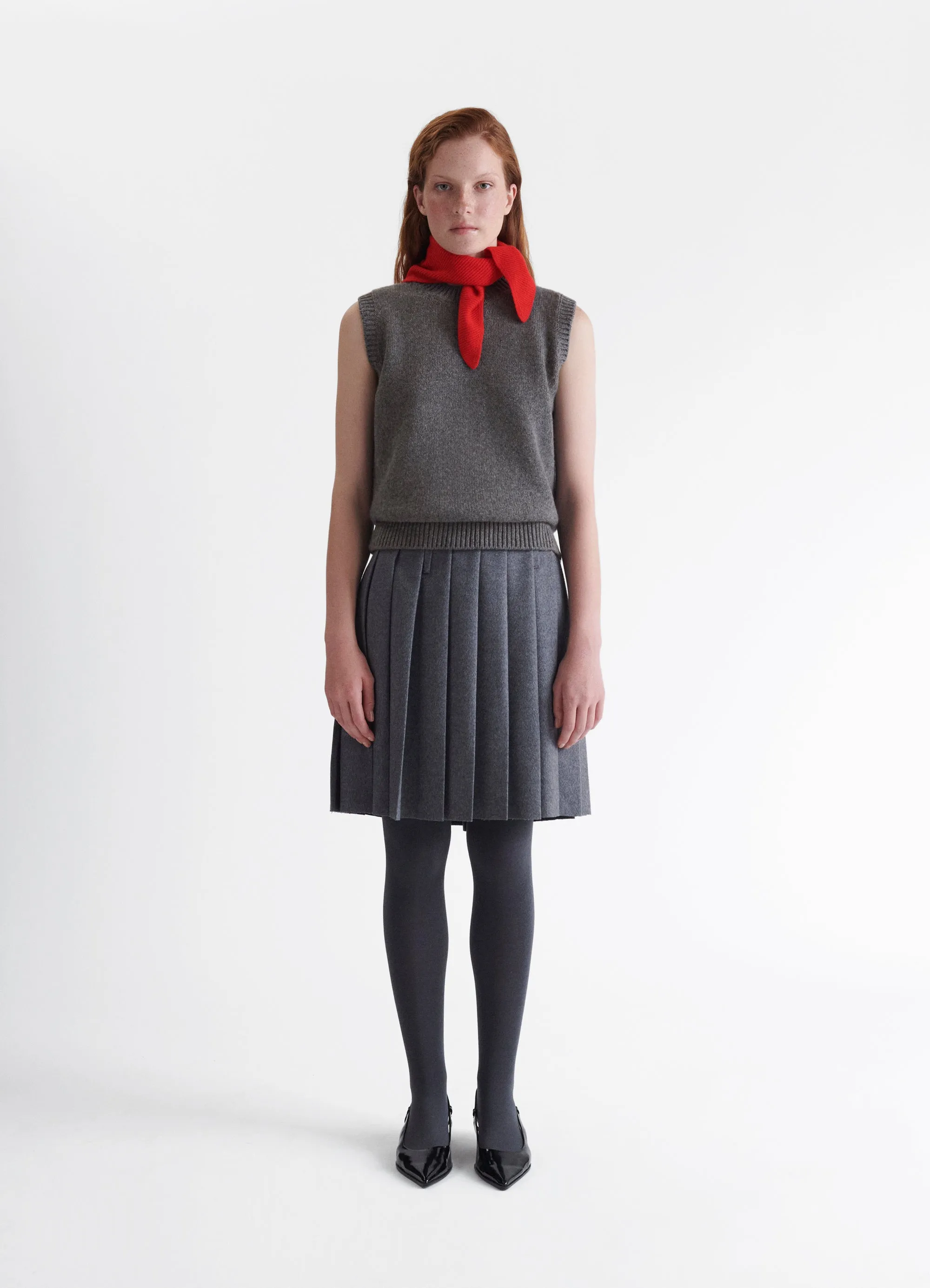 Fionn Cashmere Foulard in Poppy Red