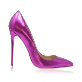 Fuchsia Mary Jane Laminated Shoes