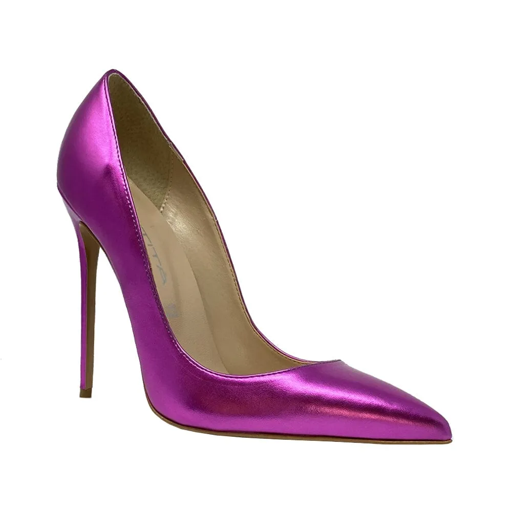 Fuchsia Mary Jane Laminated Shoes