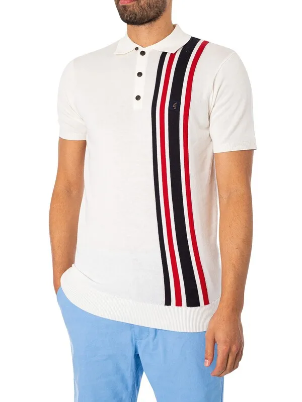 Gabicci Soda Stripe Polo Shirt - White