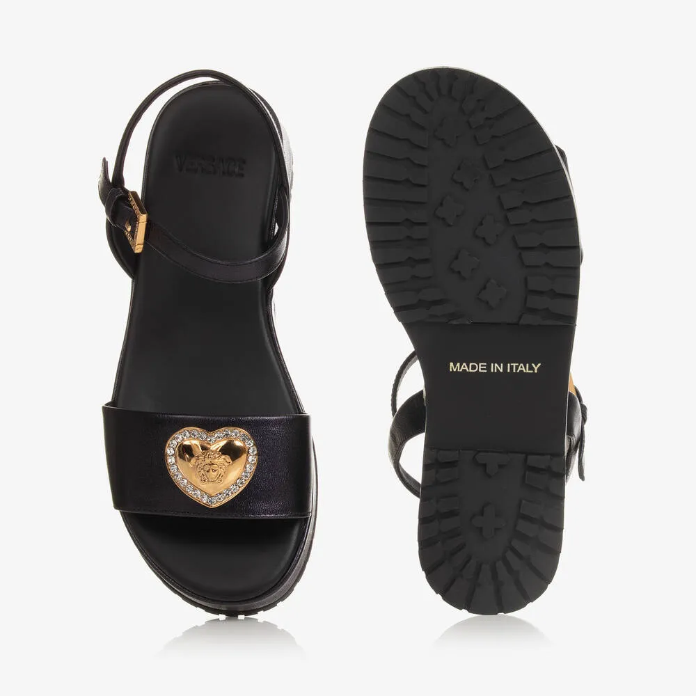 Girls Black Medusa Platform Sandals