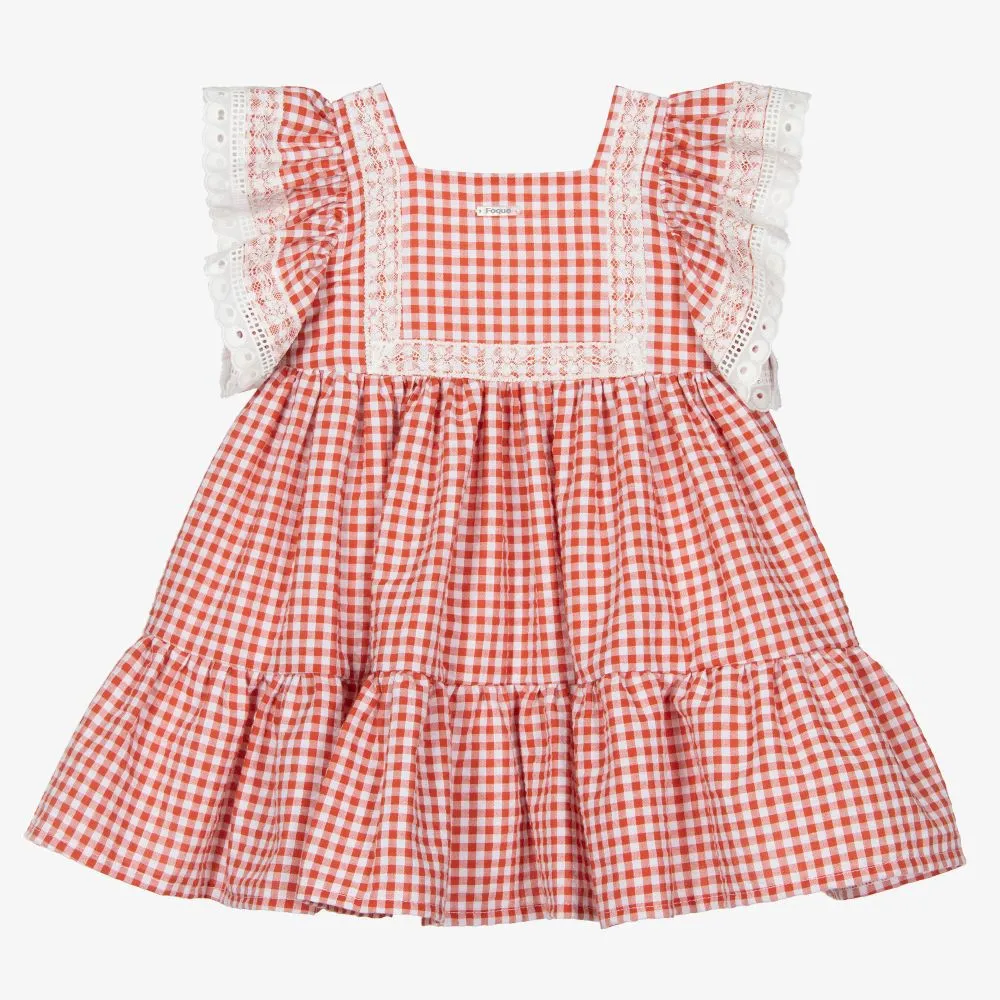 Girls Red Gingham Dress