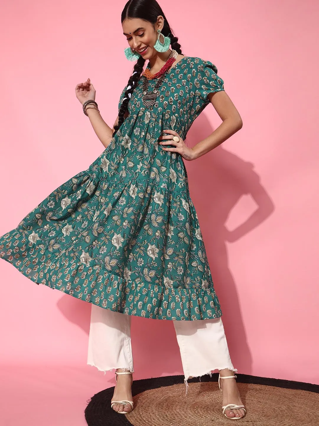 Gorgeous Green Cotton Kurta
