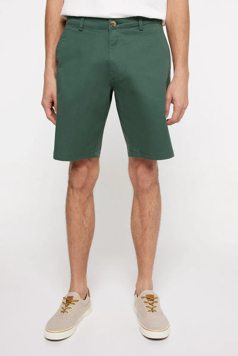 Green Comfort Fit Bermuda Shorts