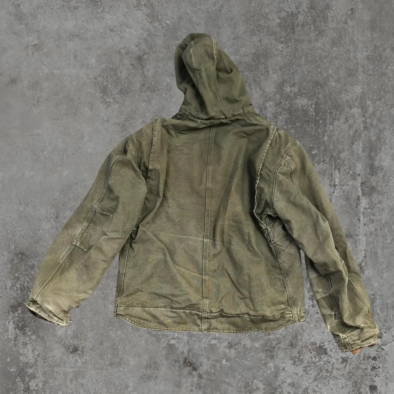 Green Hooded Carhartt Zip-Up Jacket Coat