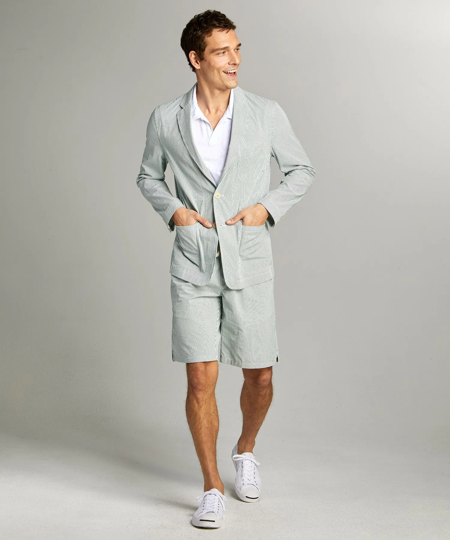 Green Seersucker Travel Suit - Shop Now