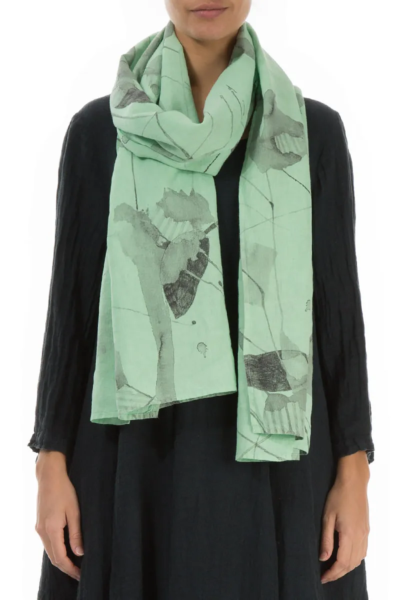 Green Sorbet Mirage Linen Scarf -> Green Linen Scarf Mirage