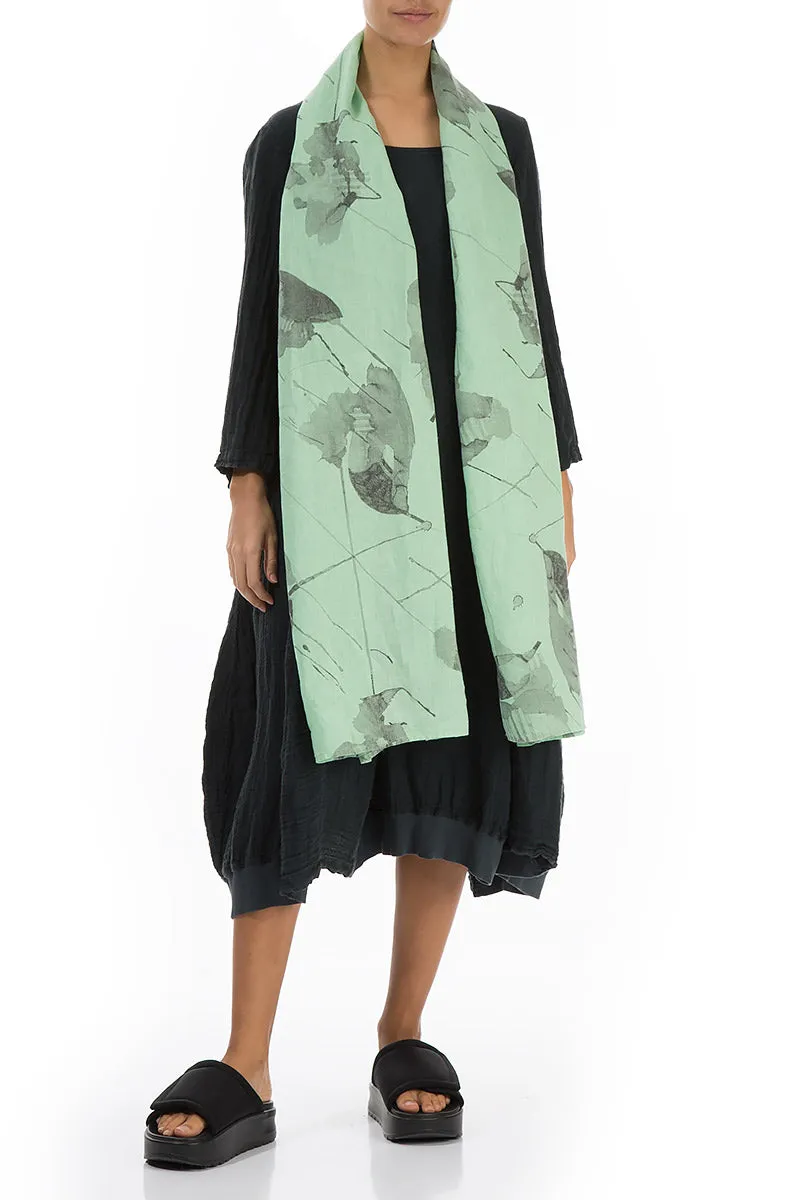 Green Sorbet Mirage Linen Scarf -> Green Linen Scarf Mirage