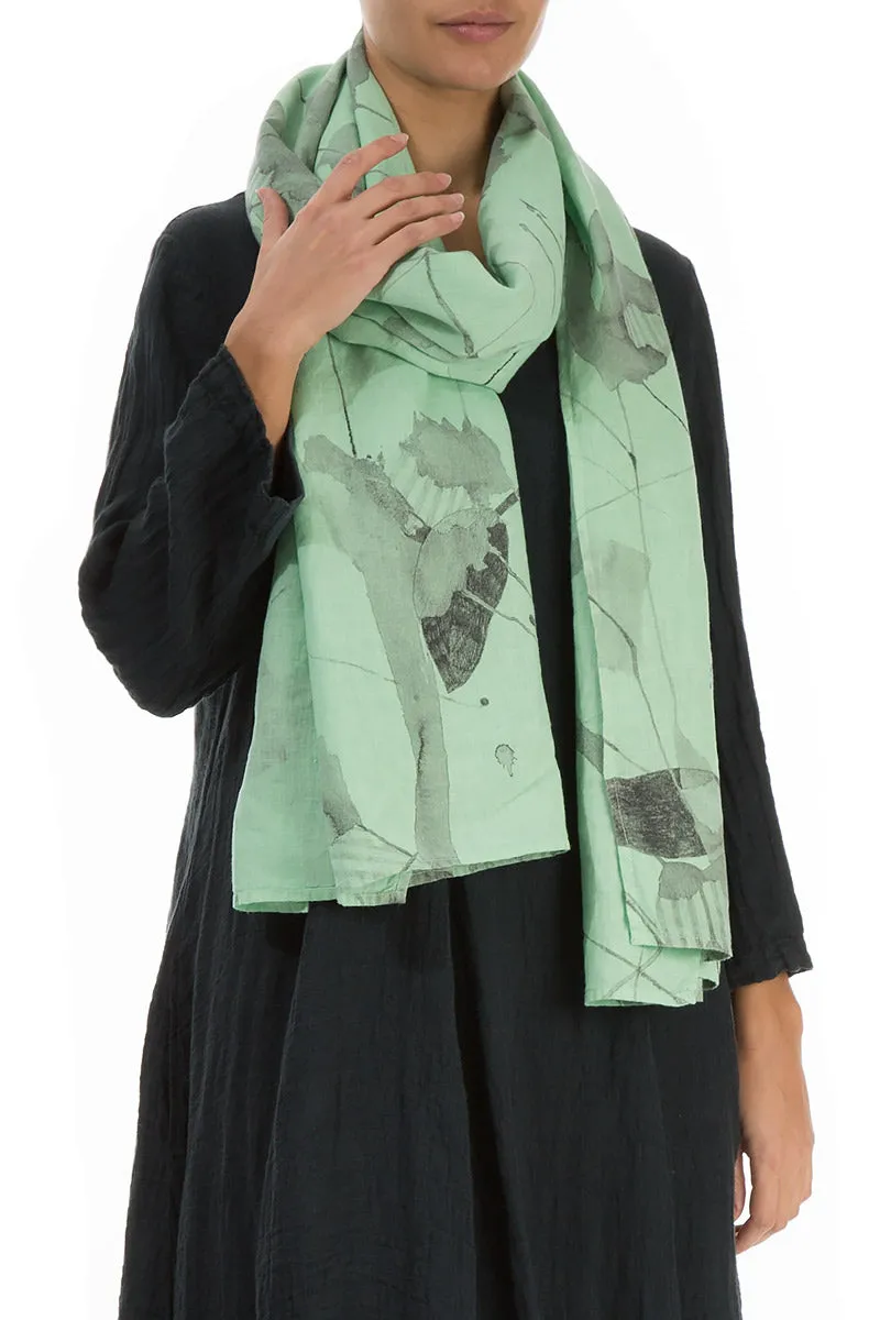 Green Sorbet Mirage Linen Scarf -> Green Linen Scarf Mirage