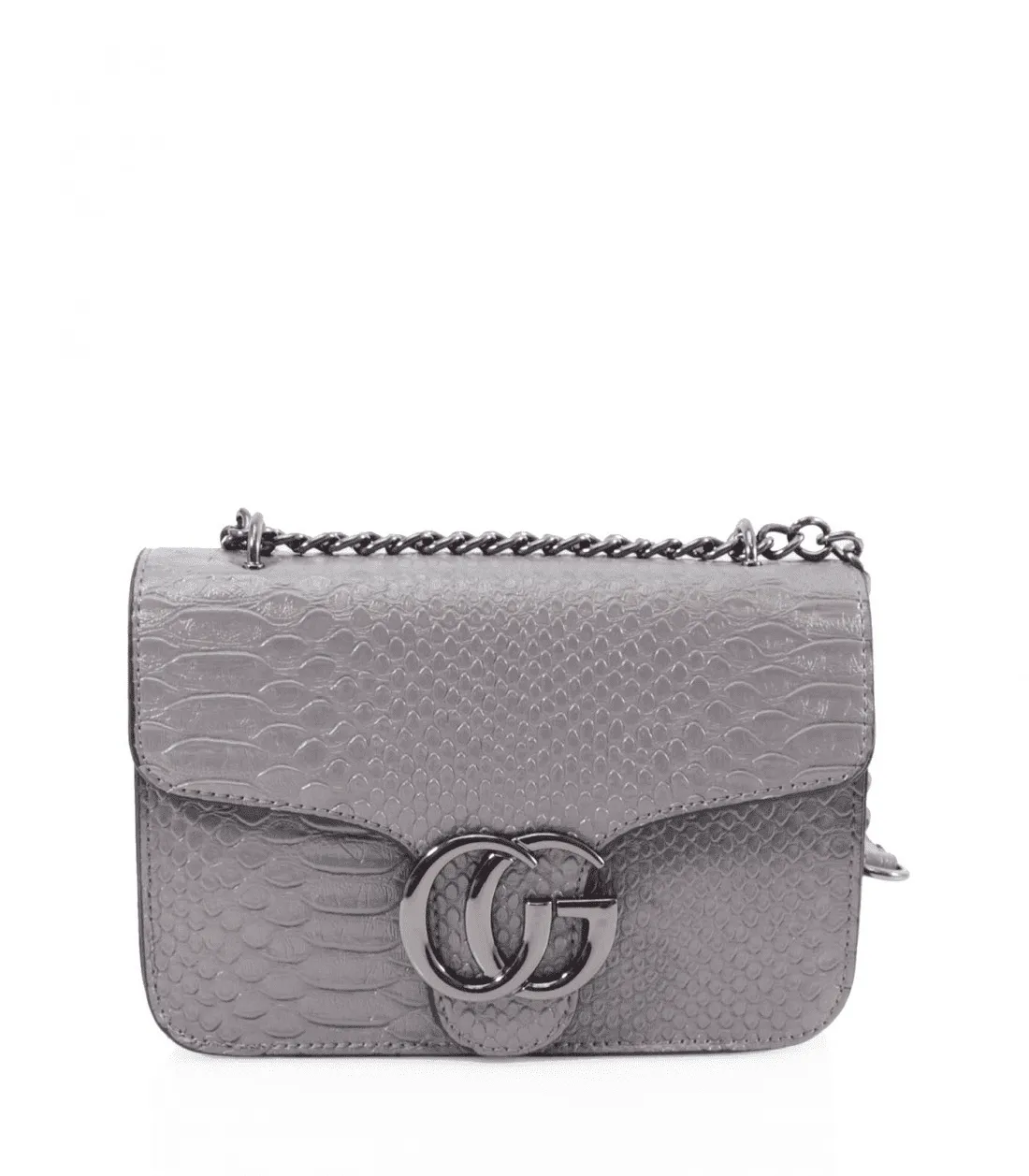 Grey Snake Shoulder Bag for Women