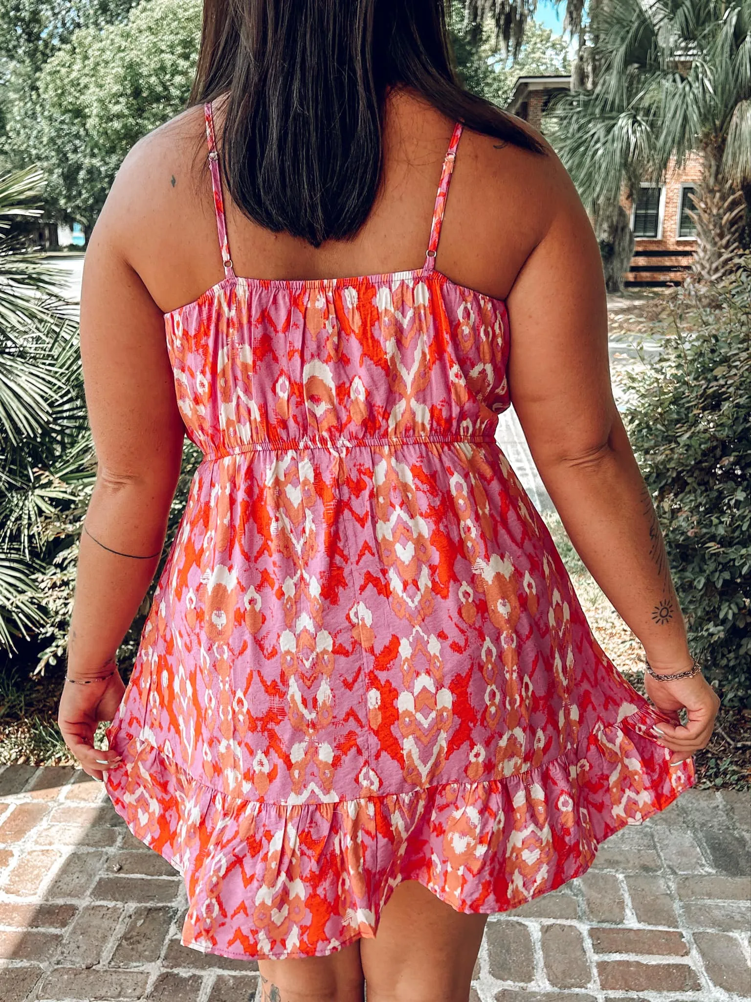 Pink Summer Dress with Stylish Prints