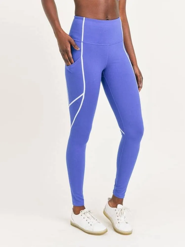 High Waist Leggings with Splice Detail