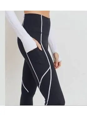 High Waist Leggings with Splice Detail