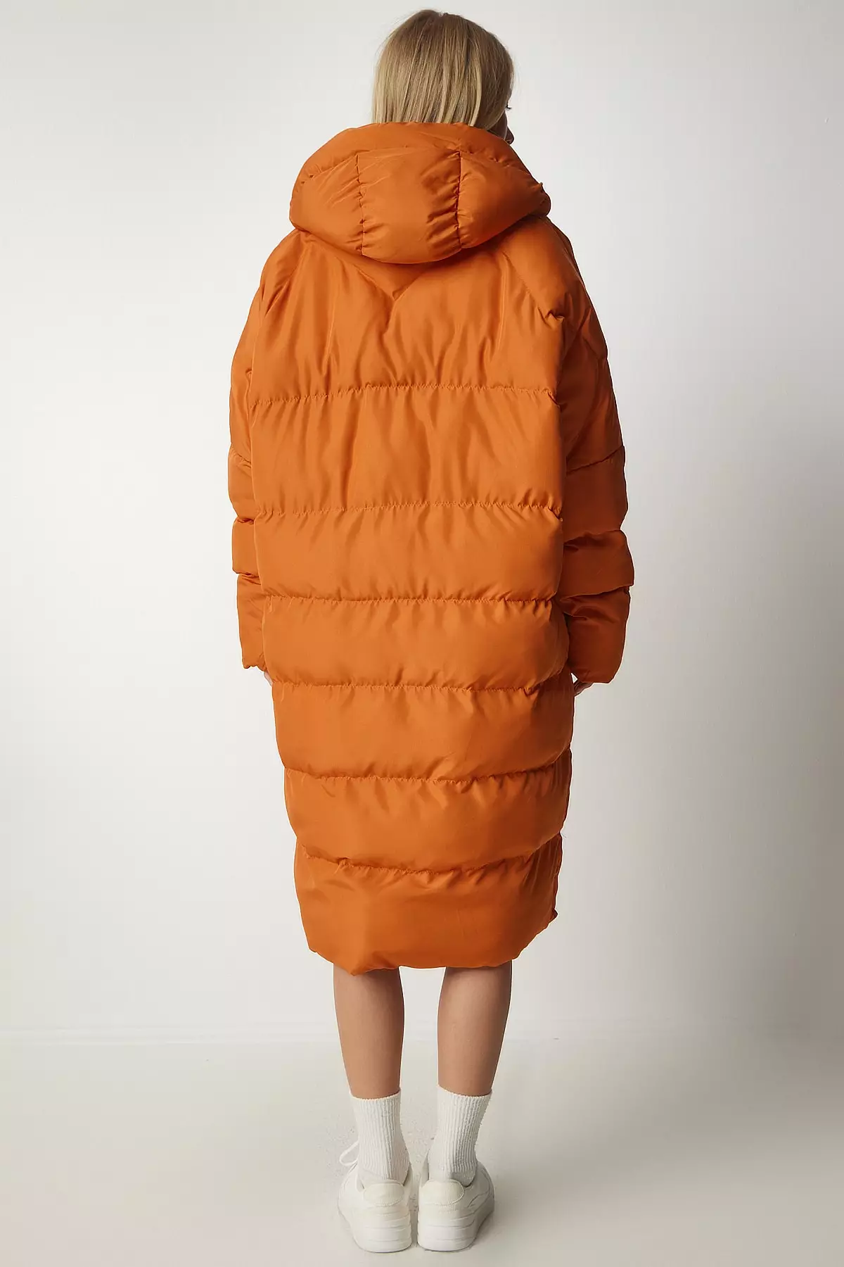 Hooded Long Inflatable Coat for Women in Istanbul - Buy Now