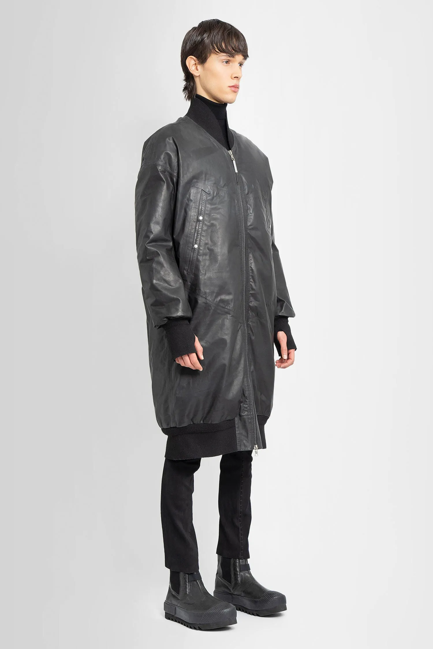 Isaac Sellam Long Leather Bomber Coat