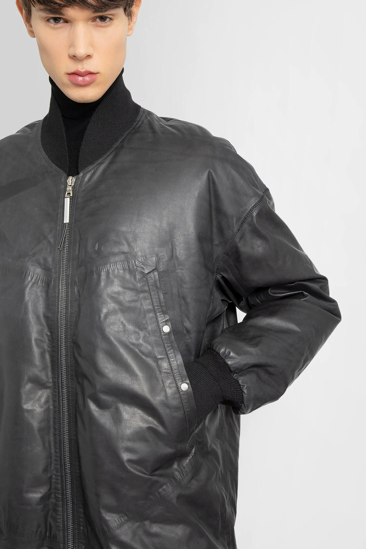 Isaac Sellam Long Leather Bomber Coat